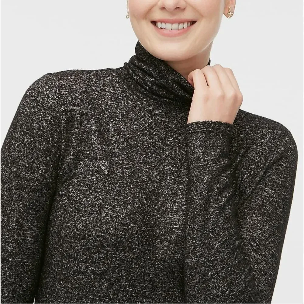 J. Crew Signature Cozy Yarn Turtleneck Sweater Charcoal Gray AS915 Size L